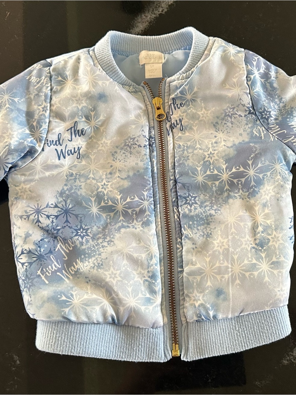 Disney Frozen!! Light Blue Snowflake Bomber Jacket